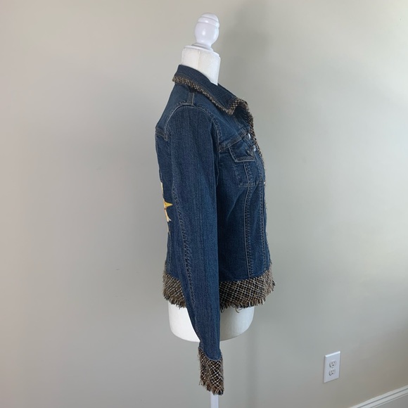 Coldwater Creek Denim Jacket Painted Sunflower - Picture 5 of 7